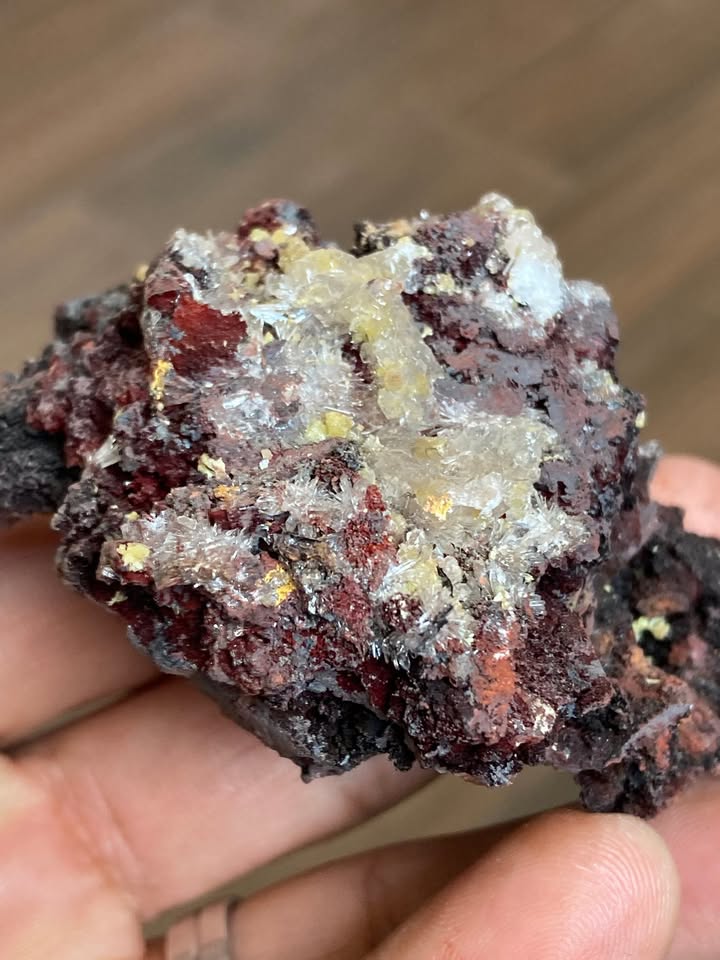 Cuarzo Fénix (Cristales mini, hematita, óxidos, mimetita)