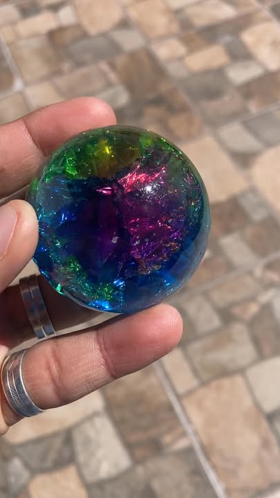 Esfera de Cuarzo Craquelado Arcoíris 🌈