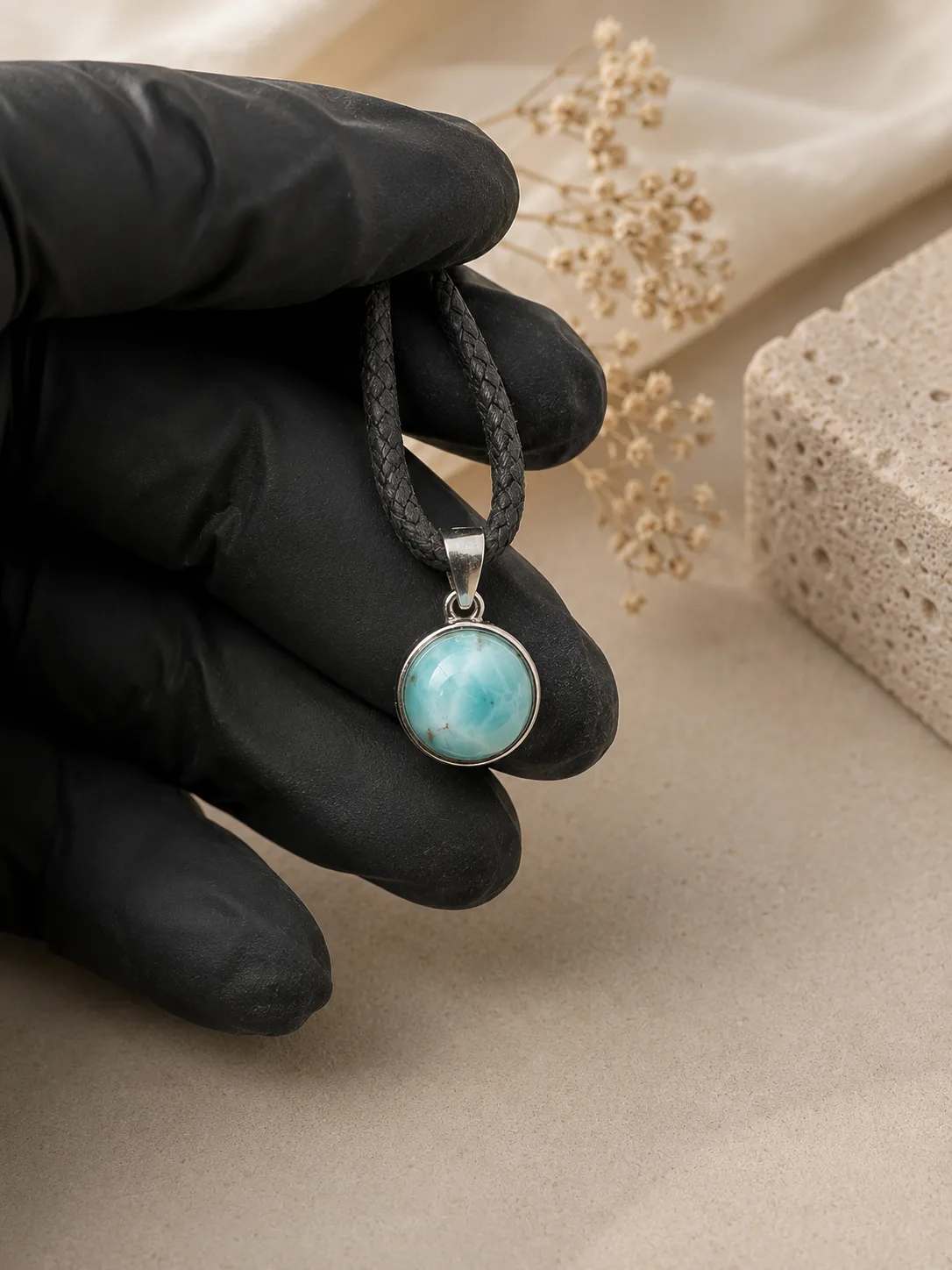 Fotografía 3 de Dije Larimar Montado En Plata