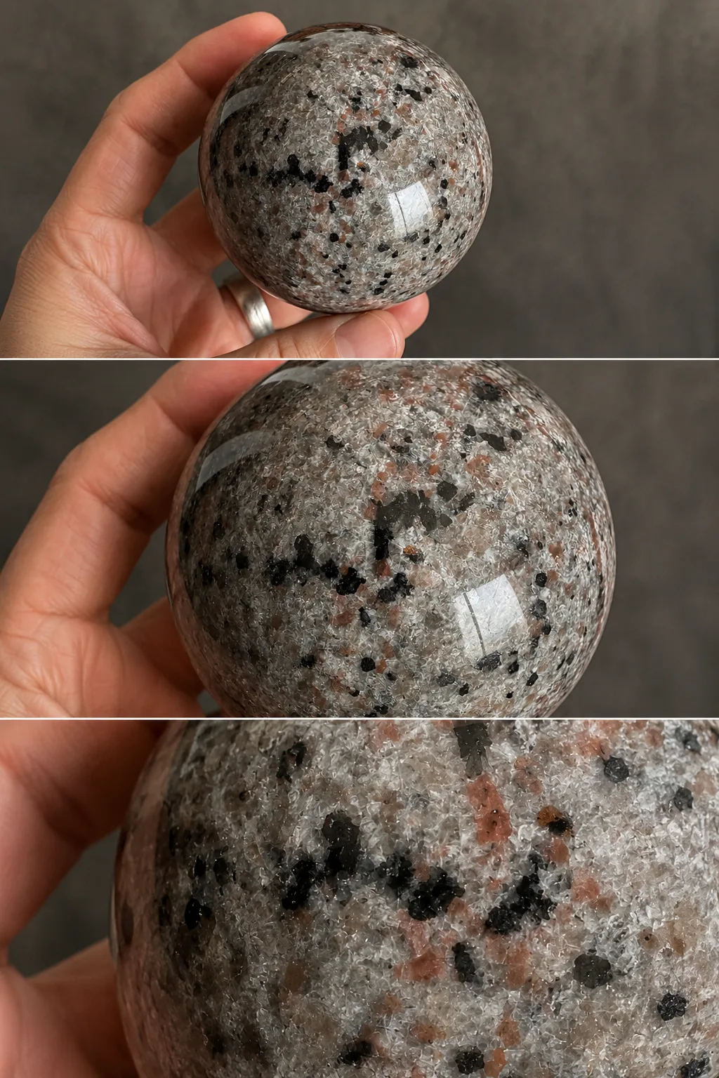 Fotografía 5 de Esfera Yooperlita Con Base De Manos Calavera Fluorescente Uv Blanco