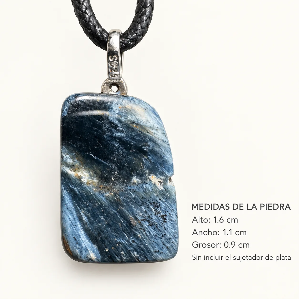 Fotografía 5 de Dije de pietersita con sujetador de plata · Variante C