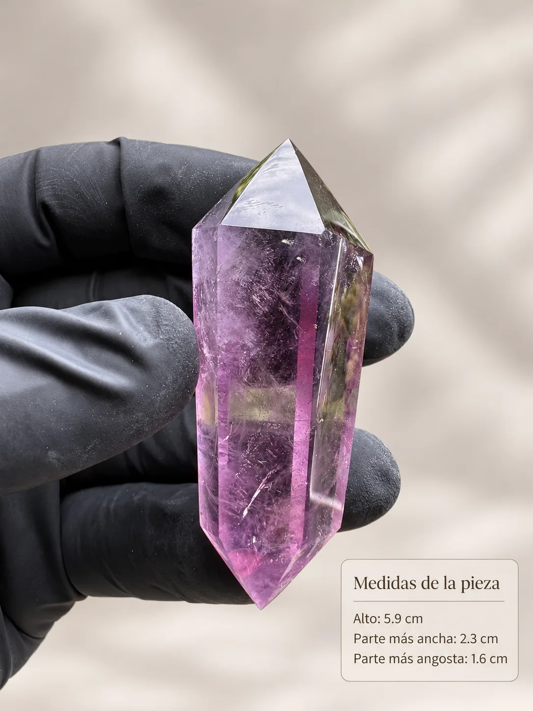 Fotografía 5 de Amatista pulida a doble punta de 5.9 cm